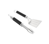 Weber Portable Grill Tool Set (2-Piece) - Consists Of Tongs And Turner, Suitable For Grinders - Silver - Black (3400213)