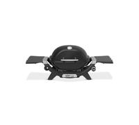 Weber Q 1200N Gas Barbecue with Side Tables/Compact BBQ, Porcelain-Enamelled Cast Iron Grates, Built-In Lid Thermometer, High-Efficiency Burner, 1290 cm² Cooking Surface, Midnight Black