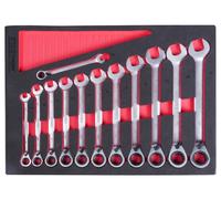 Weber Tools WT-8912R Ratchet Ring Open-ended Spanner Set
