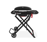 Weber Traveler Compact Gas Grill (2026) / Portable Folding Design with Wheels, Automatic Lid Lock and Lid Thermometer, 1 Burner, 81cm Width, 52 x 36 cm Cooking Area, Black (1501749)
