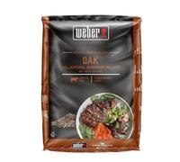 Weber Oak Hardwood Pellets/Natural Oak Wood for Pellet Barbecues with Subtle, Smoky, Slightly Sweet Flavour, No Fillers, Great for Low & Slow Cooking, 8 kg Bag