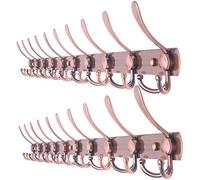 WEBI Coat Rack Wall Mount,96cm Long Coat Hooks Wall Mounted,10 Triple Hooks for Hanging Clothes,Jacket,Antique Copper,2 Packs