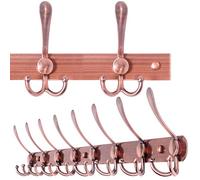 WEBI Coat Rack Wall Mounted Long,8 Tri Hooks for Hanging,75 cm Hook Rack,Hook Rail,Coat Hanger Wall Mount for Clothes,Jacket,Hats,Antique Copper