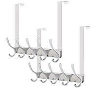 WEBI Over Door Hook,5 Over Door Coat Hooks,Over Door Hanger,Over Door Coat Rack,Back of Door Hooks for Hanging Towels,Clothes,Chrome,2 Packs