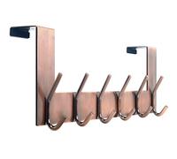 WEBI Over The Door Hooks for Hanging,Over The Door Hanger Towel Rack Coat Rack Coat Hanger,6 Hooks for Hanging Towels,Clothes,Hats,Behind Back of Bathroom,Antique Copper