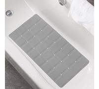 Webos Foldable Non Slip Rubber Bath Mat for Textured Tub and Reglazed Tub (28-inch x 14-inch) (Grey, 28-inch x 14-inch)