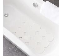 Webos Non Slip Bathtub Mat Shower Bath Mats with Strong Suction Cups Superior Grip&Drainage Soft Heavy Duty Natural Rubber Bath Mat for Inside The tub (White, 28x16 inch)