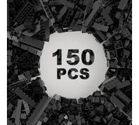WEBRICK 150 1x2 Black Brick Accessories Classic Building Blocks Creative Set Toy Accessories 3004 Big Brick Brand (Black)