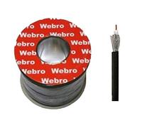 Webro RG6 50m Digital Coaxial Cable for Aerial and Satellite TV - Black