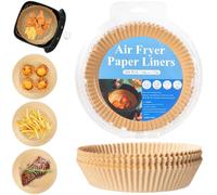 WEBROIL 100 Packs 7.9 Inch Round Liners for Ninja Air Fryer, Non-stick Parchment Paper for 5-8 QT Air Fryers, Baking Paper for Microwave Oven