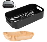 WEBROIL Air Fryer Basket & Paper Liner for Ninja FG551 Foodi Smart XL 6-in-1 Indoor Grill,Non-Stick Air Frying Combo Crisper Basket for Ninja Air Fryer Accessories Disposable Parchment Paper 100-Pack