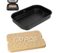WEBROIL Grill Plate & Air Fryer Liners for Ninja FG551 Foodi Smart XL 6-in-1 Indoor Grill, Disposable Perforated Paper & Non-Stick Air Frying Griddle Pan for Ninja Air Fryer Accessories,14.2'' x 9.9''