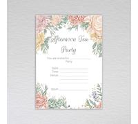 Webspectations Afternoon Tea Party Invitations: Autumn Peony Afternoon Tea Party Invites (Pack of 50 without Envelopes)