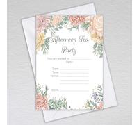 Webspectations Afternoon Tea Party Invitations with Envelopes: Autumn Peony Afternoon Tea Party Invites (Pack of 50 with Envelopes)
