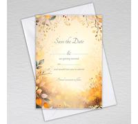 Webspectations Autumn Leaf Save the Date Cards with Envelopes/Wedding Save the Day Invitations Elegant Rustic Themed: Autumn Leaves Save the Date Invites (Pack of 20 with Envelopes)