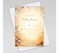Webspectations Autumn Leaf Wedding Reception Invitations with Envelopes Elegant Rustic Themed: Autumn Leaves Wedding Reception Invites (Pack of 50 with Envelopes)