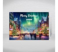 Webspectations Cousin Christmas Card, A5 Size, Luxury Greeting Card with Northern Lights Design and Heartfelt Verse Inside
