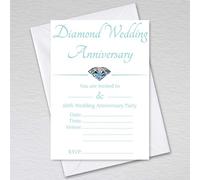 Webspectations Diamond Wedding Anniversary Invitations for Party Celebrations of 60 Years of Marriage: 60th Wedding Anniversary Invites (Pack of 20 with Envelopes)