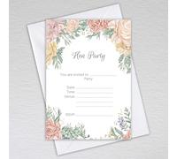 Webspectations Hen Party Invitations with Envelopes for a Hen Do Girls Night Out: Autumn Peony Hen Party Invites (Pack of 50 with Envelopes)