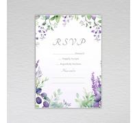 Webspectations Lavender and Eucalyptus RSVP Cards Wildflower Botanical: Lavender and Eucalyptus Wedding RSVP Cards (Pack of 50 without Envelopes)