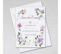 Webspectations Pack of 20 Save the Evening Cards with Envelopes - A6 Non-folding Cards for Weddings Receptions