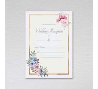 Webspectations Pack of 20 Wedding Reception Invitations without Envelopes - A6 Floral Elegance Non-Folding Blank Invites