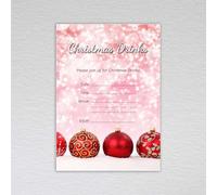 Webspectations Pack of Christmas Drinks Invitations: Bauble Christmas Drinks Invites (Pack of 10 without Envelopes)