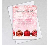 Webspectations Pack of Christmas Drinks Invitations with Envelopes: Bauble Christmas Drinks Invites (Pack of 10 with Envelopes)