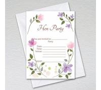 Webspectations Pack of Hen Do Party Invitations with Envelopes: Watercolour Floral Hen Party Invites (Pack of 20 with Envelopes)