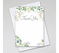 Webspectations Pack of Thank You Cards with Envelopes - A6 Postcard Style Non-Folded: Eucalyptus Wedding Thank You Cards (Pack of 50 with Envelopes)