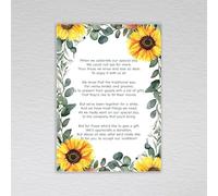 Webspectations Pack of Wedding Poem Money Request Cards: Sunflower Wedding Money Poem (Pack of 20 without Envelopes)