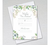 Webspectations Pack of Wedding Vow Renewal Invitations with Envelopes: Eucalyptus Wedding Vow Renewal Invites (Pack of 50 with Envelopes)