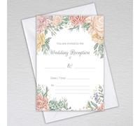 Webspectations Peony Wedding Reception Evening Invitations with Envelopes, featuring Beautiful Rustic Pink and Rose Gold Tones: Peony Wedding Reception Invites (Peony 20 with Envelopes)