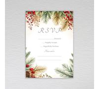 Webspectations Red Berry Christmas RSVP Cards: Red Berry Winter Wedding RSVP Cards (Pack of 20 without Envelopes)