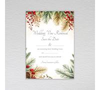 Webspectations Red Berry Christmas Wedding Vow Renewal Save the Date Cards/Save the Day Invitations: Red Berry Winter Wedding Vow Renewal Save the Date Invites (Pack of 20 without Envelopes)