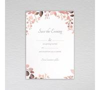 Webspectations Rose Gold Eucalyptus Save the Evening Cards/Dusty Pink Leaves Wedding: Rose Gold Eucalyptus Save the Evening Invites (Pack of 50 without Envelopes)
