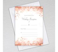 Webspectations Rose Gold Leaf Wedding Reception Invitations with Envelopes/Elegant Theme with Peach and Blush Pink Tones: Rose Gold Leaves Wedding Reception Invites (Pack of 50 with Envelopes)