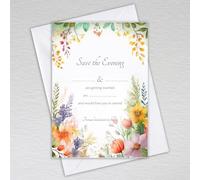 Webspectations Wildflower Save the Evening Cards with Envelopes Floral Wedding Wildflowers: Vibrant Wildflower Save the Evening Invites (Pack of 20 with Envelopes)