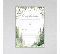 Webspectations Woodland Wedding Evening Invitations/Evening Reception Invites/Tree Themed: Green Forest Wedding Evening Invites (Pack of 20 without Envelopes)