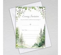 Webspectations Woodland Wedding Evening Invitations with Envelopes/Evening Reception Invites/Tree Themed: Green Forest Wedding Evening Invites (Pack of 20 with Envelopes)