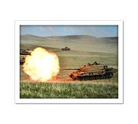 Webster Military UK Challenger Tanks Royal Welsh Photo Artwork Framed Wall Art Print 18X24 Inch