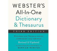 Webster's All-In-One Dictionary and Thesaurus, Third Edition