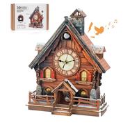 WEBYEARO 3D Wooden Puzzles for Adults, Swiss Chalet Cuckoo Clock Model Kits, 3D Puzzle Home Decor, DIY Watch Functional Mechanical Building Toys, Creative Birthday Christmas Gift for Women Men