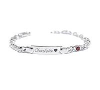 WEBYEARO Personalized Birthstone Baby Bracelet, 18k Silver Plated Custom Name Bracelet, Custom Jewelry for Toddlers, Infant Girls & Boy as Birthday Gifts, Baptism Gifts