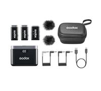 WEC Kit 2 2.4GHz Wireless Omnidirectional Lavalier Microphone System - 20Hz-20KHz, 86dB Dynamic Range, 200m Max. Wireless Distance, 12g Net Weight