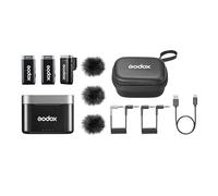 WEC-S Kit 2 2.4GHz Wireless Omnidirectional Lavalier Microphone System (Compatible With Sony) - 86dB, 20Hz-20KHz, 2.4GHz Transmission, 200m Transmission Range (Sight Distance)