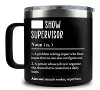 WECACYD Show Supervisor Mug - Thank You for Boss, Coworker, Team Manger, Director, Nurse, Secretary, Assistant, Principal, Teacher Appreciation - Fathers Day Gift for Dad - 14 Oz Black Mug