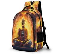 WECECE 16.5 Inch Buddha Backpack for Boys Girls 7-12 Years Kids Buddhism Daypack Cool Durable Bookbag for Primary School Outdoor Travel and Spring Trip