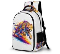 WECECE 16.5 Inch Cheetah Backpack for Boys Girls 8-14 Years Kids Motif Cheetah Rucksack Modern Stylish Backpack for Secondary School Birthday Gift and Back to School