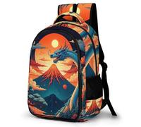 WECECE 16.5 Inch Dragon Backpack for Boys Girls Ages 10-15 Kids Chinese Style Back pack, Lightweight and Durable Rucksack for Year 4-8 School Travel and Outdoor
